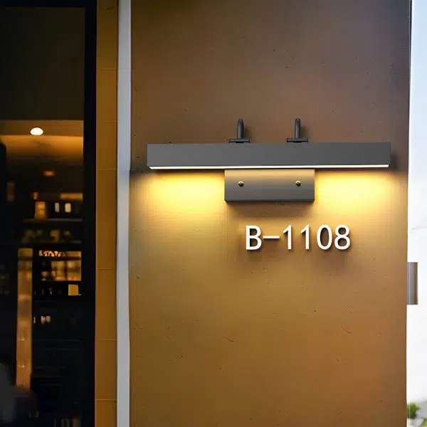 Black LED Wall-Mounted Light for House Number - Image 2
