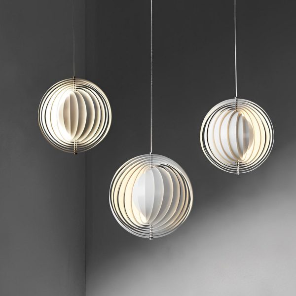 360?? Rotatable Metal Creative White Nordic Pendant Lights Hanging Lamp - Image 6