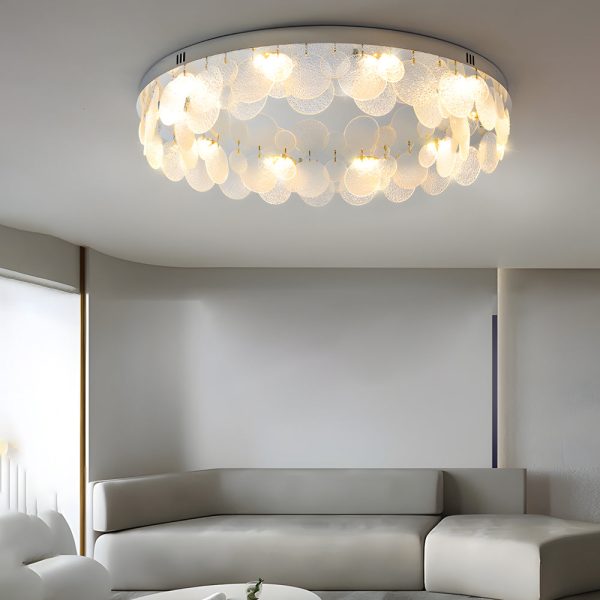 Round Small Glass Seashells 3 Step Dimming Simple Post-Modern Ceiling Lamp - Image 3