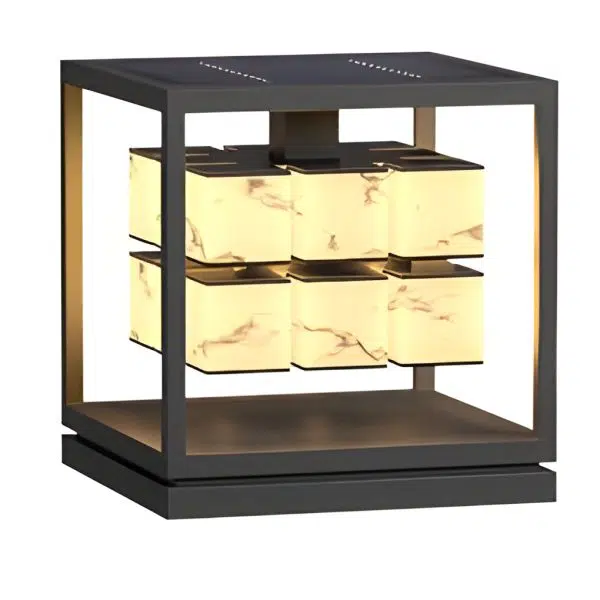 Square LED Waterproof Modern Solar Deck Post Lights Pillar Light Post Caps Lights - Image 13