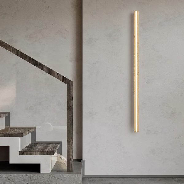 Strip Yellow Travertine LED Dimmable Wabi-Sabi Japanese-Style Wall Lamp - Image 3