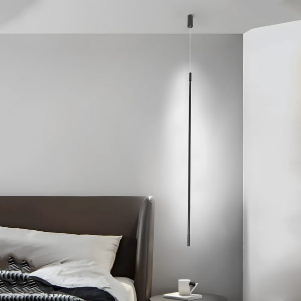 Black Long Vertical Linear LED Pendant Ceiling Light - Image 5