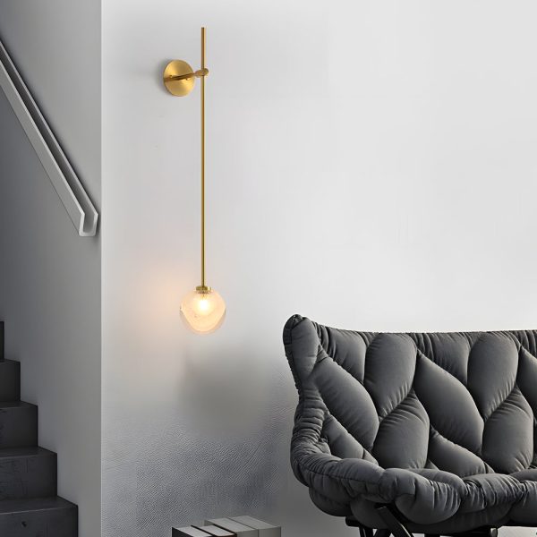 1-Light Glass Bubble Globe Slim Wall Light - Image 5