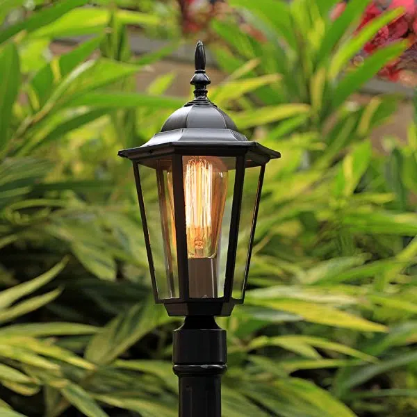 Elegant Traditional Black Post Path Light Waterproof E27 LED Lamp - Image 7