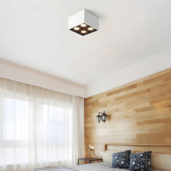 Adjustable 4-Head 7/12W LED Flush Mount Cube Ceiling Spotlights - Image 3