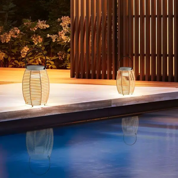 Portable Rattan LED Waterproof Solar Powered Outdoor Lantern Lights - Image 4