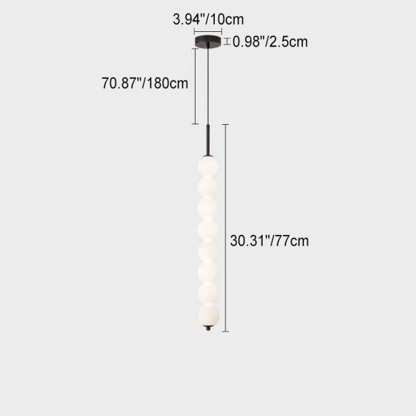 Nordic Creative Brass Spherical Glass Long Strip LED Pendant Light - Image 9