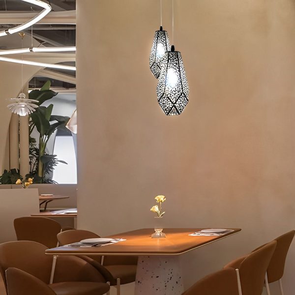 Hollow Stainless Steel Gourd Electroplated Postmodern Chandelier - Image 7