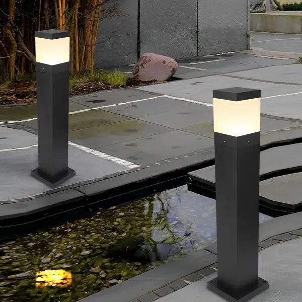 Minimalist Square LED Outdoor Light Modern Lawn Lamp for Elegant Home Exterior