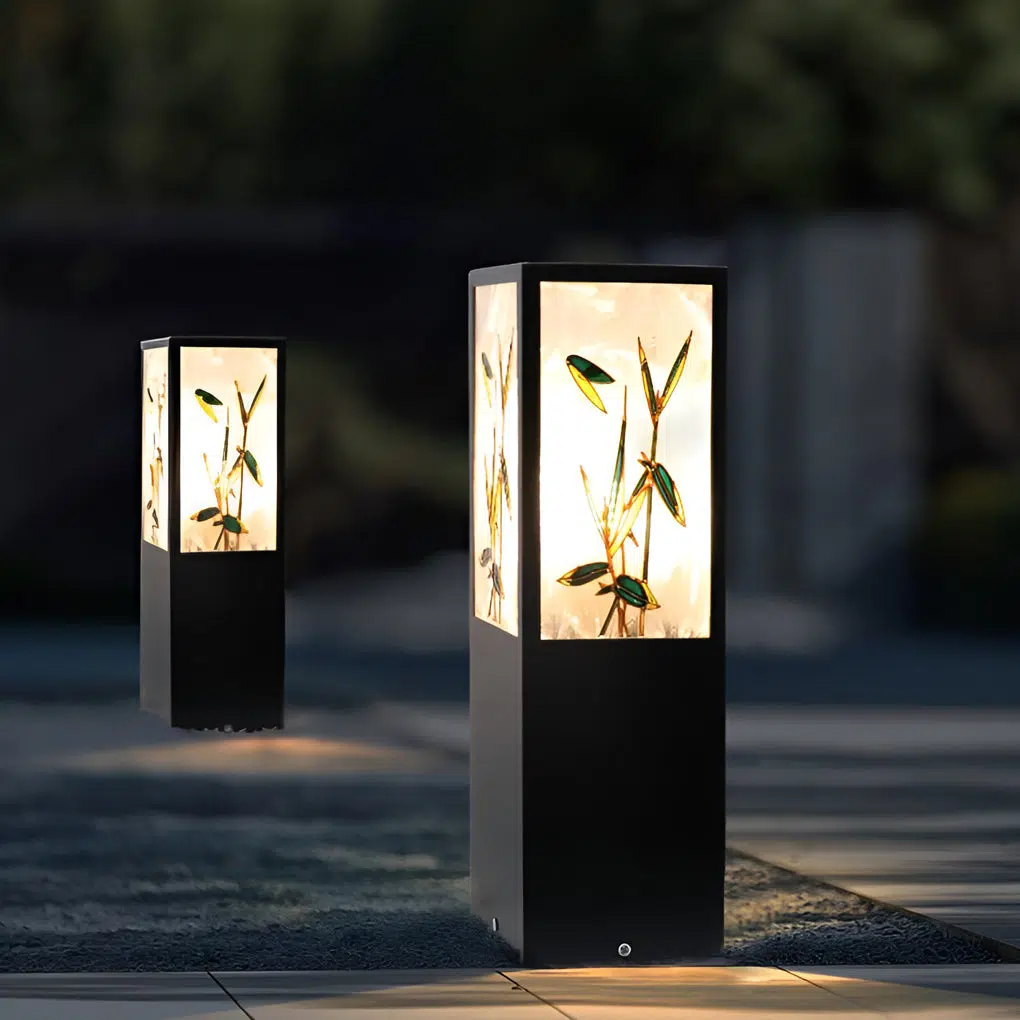 4-e8a57117-01b8-494e-a507-c74a366c0e34.jpg Square Landscape Pattern LED Vintage Solar Outdoor Path Lights Post Lights - Image 1