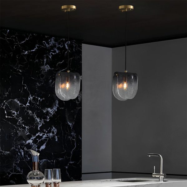 Gradient Smokey Gray Glass Post-Modern Small Chandelier Pendant Lights - Image 4