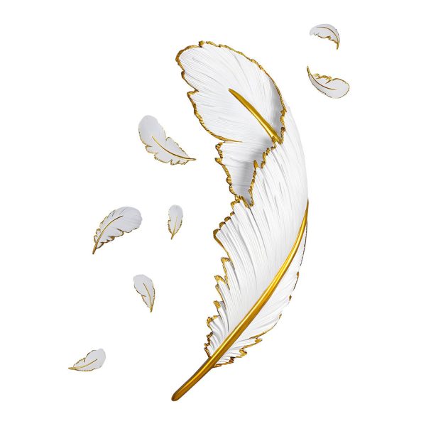 Modern Art Decorative Resin Feather LED Strip Dimmable White Wall Sconces - Image 10