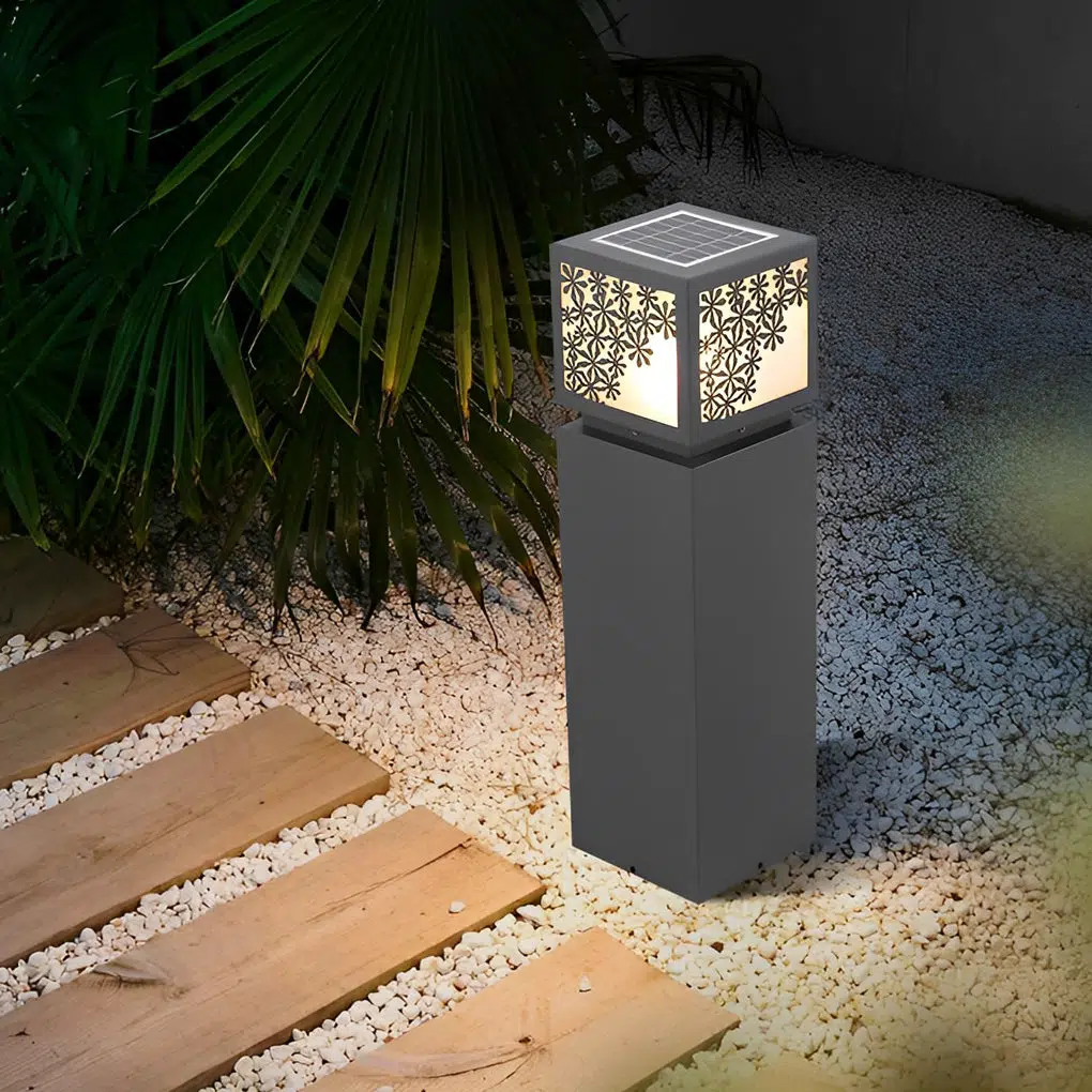 4-ee72cbfb-7d58-49c6-a6ca-c64a94aafe38.jpg Snowflakes Decor LED Waterproof Black Modern Solar Outdoor Lawn Lamp - Image 1