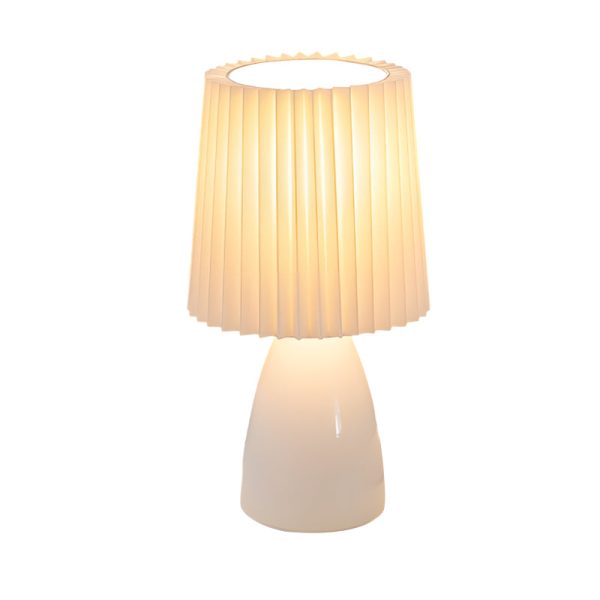 12 inch Pleated-Shade Glass Dimmable Table Lamp - Image 10