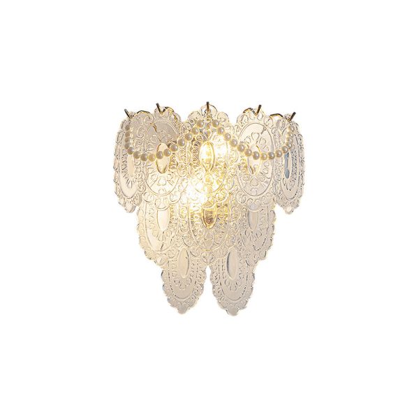 Glass Leaves Feathers Luxury Three Step Dimming French Style Wall Lamp - Image 10