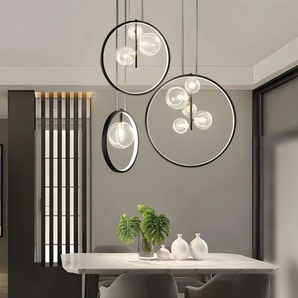 Bubi Black Pendant Light Glass Bubbles LED for Dining Room - Image 4