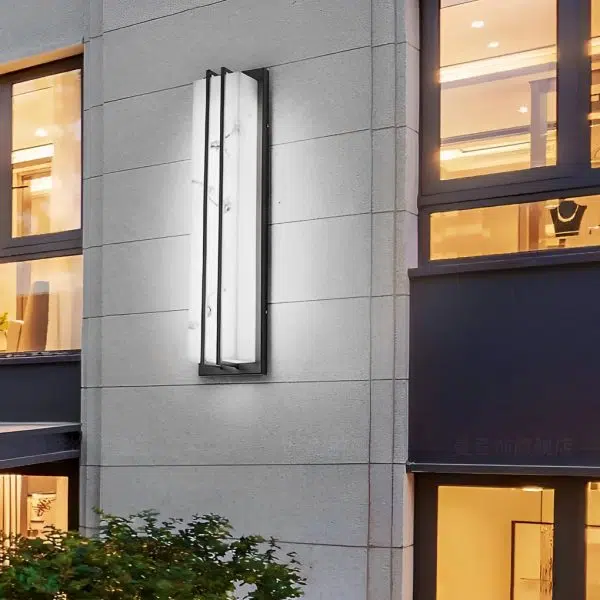 Minimalist Resin Waterproof LED Black Modern Outdoor Wall Light Fixture - Image 3