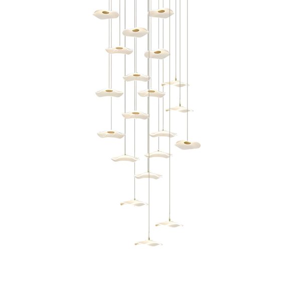 Small Acrylic Lotus Leaves LED Creative Modern Staircase Chandelier - Image 10