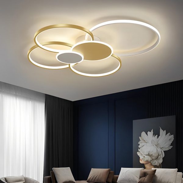 Multiple Circles LED Flush Mount Ceiling Light Acrylic Silica Gel Cluster Light - Image 2