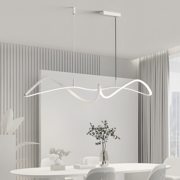 Wave Lines Dimmable with Remote LED Chandeliers Dining Room Lights - Image 4