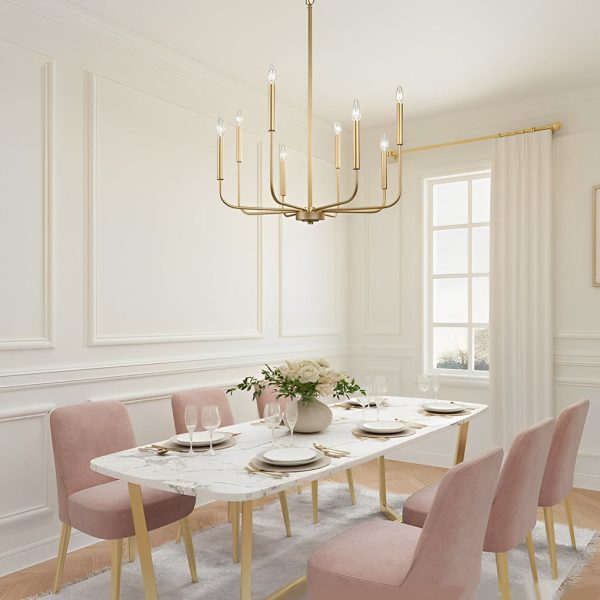 8 Lights Candlelight LED Three Step Dimming Industrial Style Chandelier - Image 4