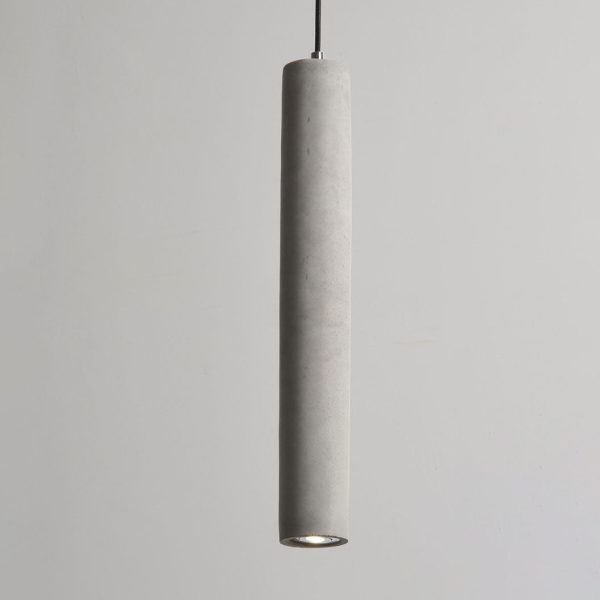 Contemporary Industrial Cylindrical Rough Texture Cement 1-Light Pendant Light For Living Room - Image 6