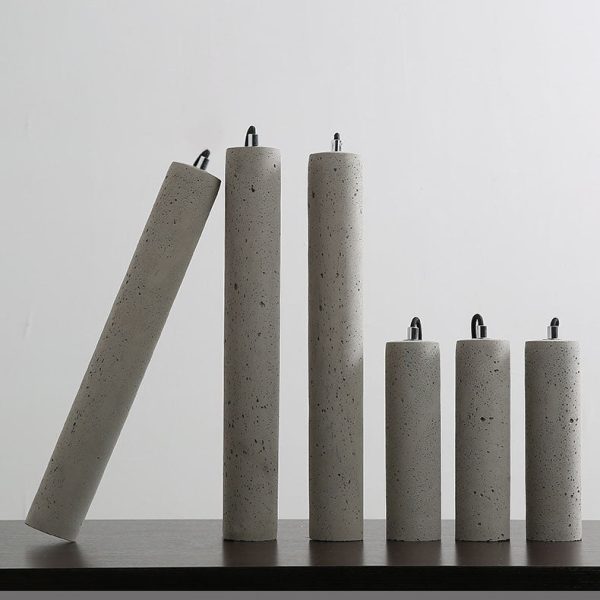 Contemporary Industrial Cylindrical Rough Texture Cement 1-Light Pendant Light For Living Room - Image 12