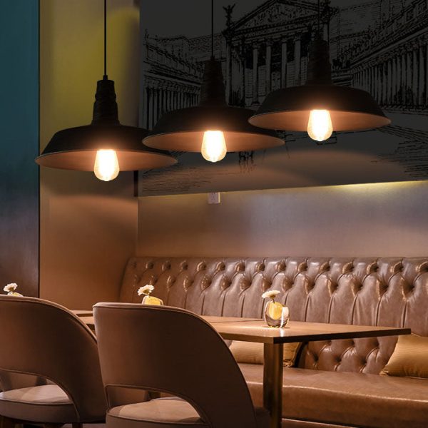 Contemporary Industrial Round Iron 1-Light Pendant Light For Living Room - Image 2