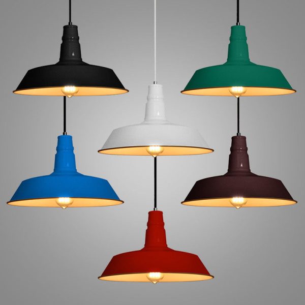 Contemporary Industrial Round Iron 1-Light Pendant Light For Living Room - Image 8