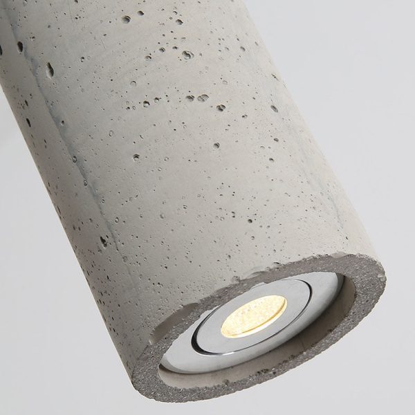 Contemporary Industrial Cylindrical Rough Texture Cement 1-Light Pendant Light For Living Room - Image 10