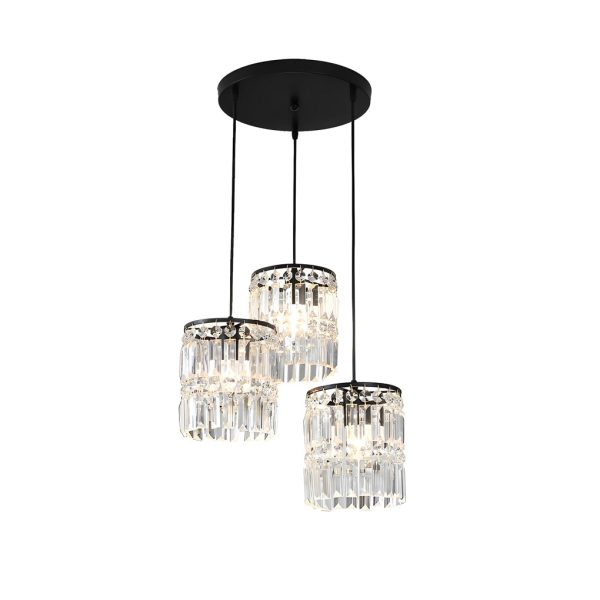 Cylindrical Crystal Shade Three Step Dimming Nordic Hanging Lights Fixture - Image 14