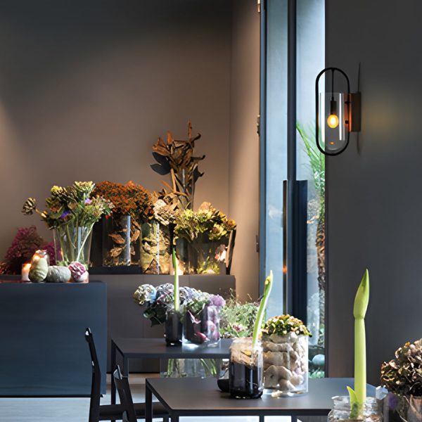 Retro Wood Base Iron Glass Shade LED 3 Step Dimming Nordic Wall Lights - Image 4