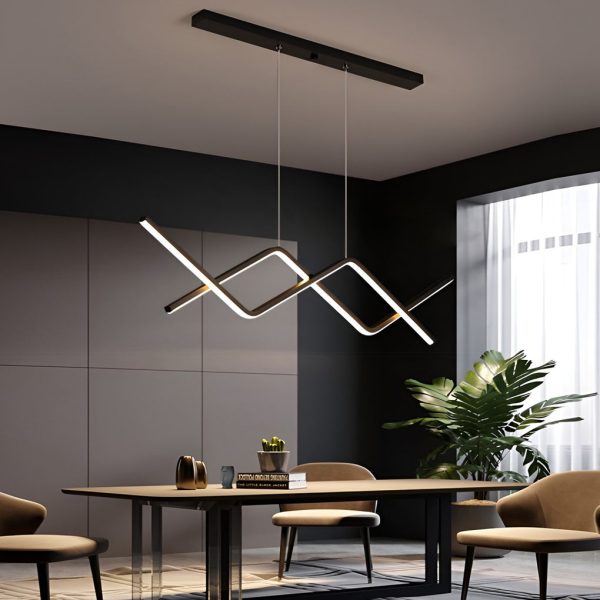 Creative Linear Design LED 3 Step Dimming Modern Chandelier Hanging Lamp - Image 5