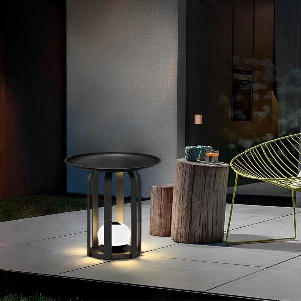 Set of Waterproof Outdoor Table and Solar Floor Lamp - Image 4
