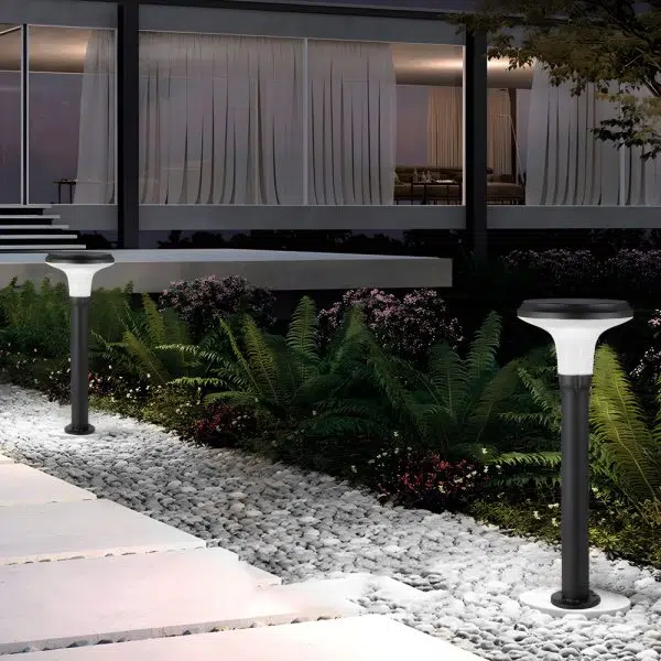 Black Solar Lawn Bollard Light - Image 4
