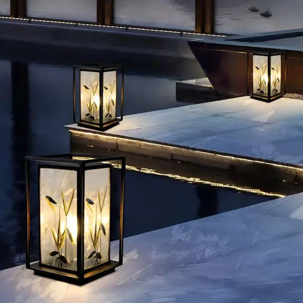 Artistic Solar LED Path Lights with Landscape Pattern