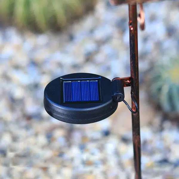 Round Iron Hollow Projection Flowers Screen Waterproof Solar Ground Lights - Image 4