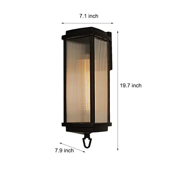 1 Head 19.7-inch Outdoor Wall Lantern Sconce - Image 4