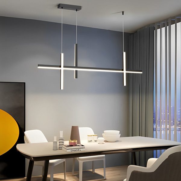 Minimalist Long Strip Three Step Dimming Stepless Dimmable Chandeliers - Image 6