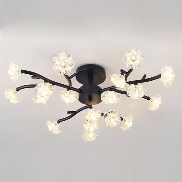 Nordic Creative Plum Blossom Tree Branch LED Semi-Flush Mount Ceiling Light - Image 3