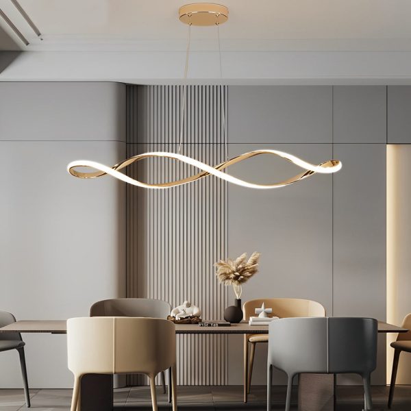 Creative Waves Stepless Dimming LED Electroplating Modern Chandelier - Image 3
