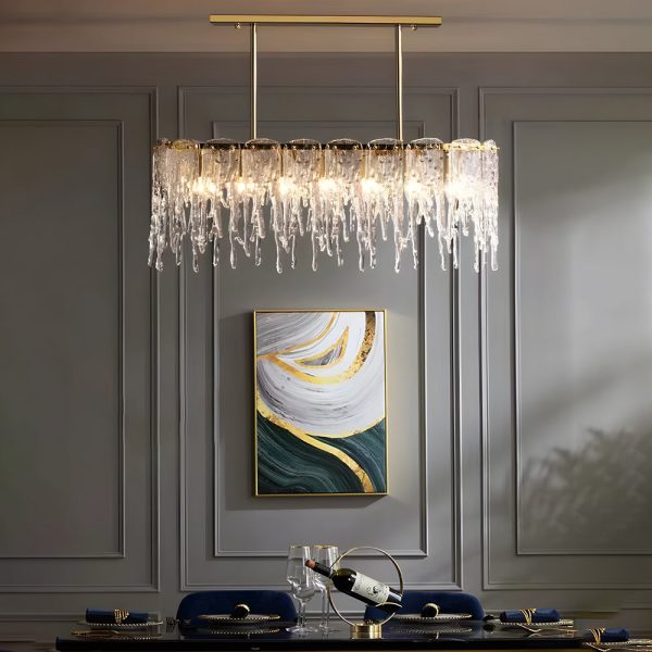 7/10-Light Luxury Glass Decor Icicles Droplet Crystal Chandelier, 3-Step Dimming - Image 2