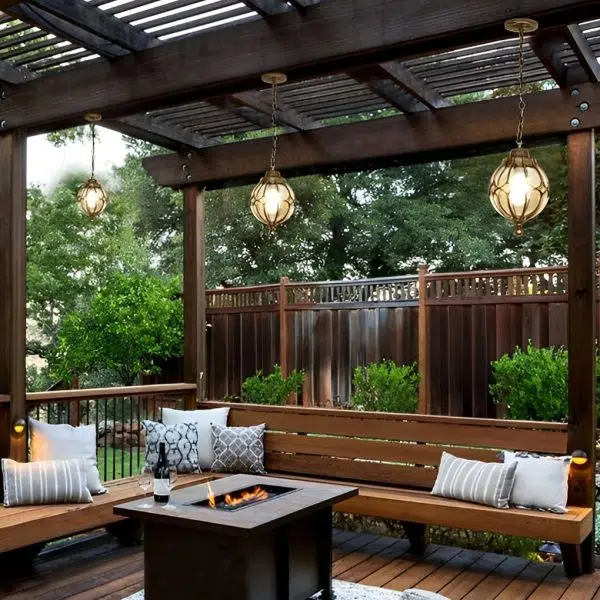 Glass Ball Aluminum Waterproof American Style Outdoor Chandelier Light - Image 8