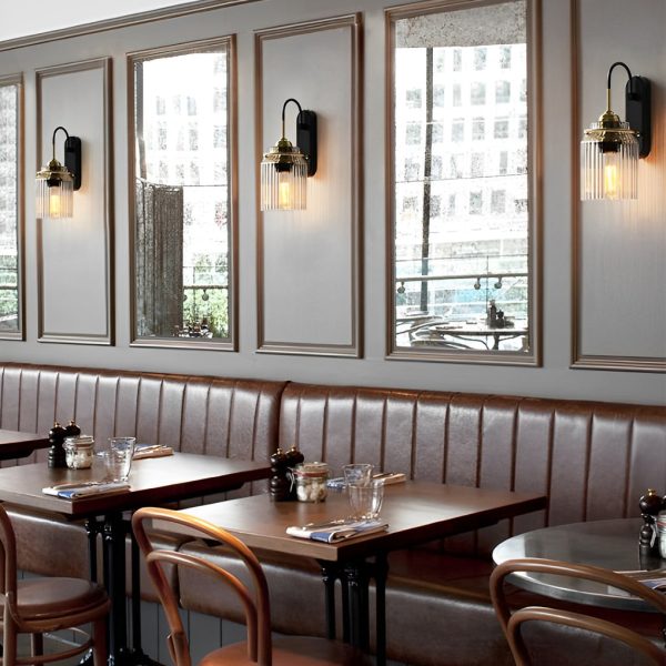 Round Funnel Wavy Glass Shade LED Modern Wall Lamp Wall Sconces Lights - Image 4