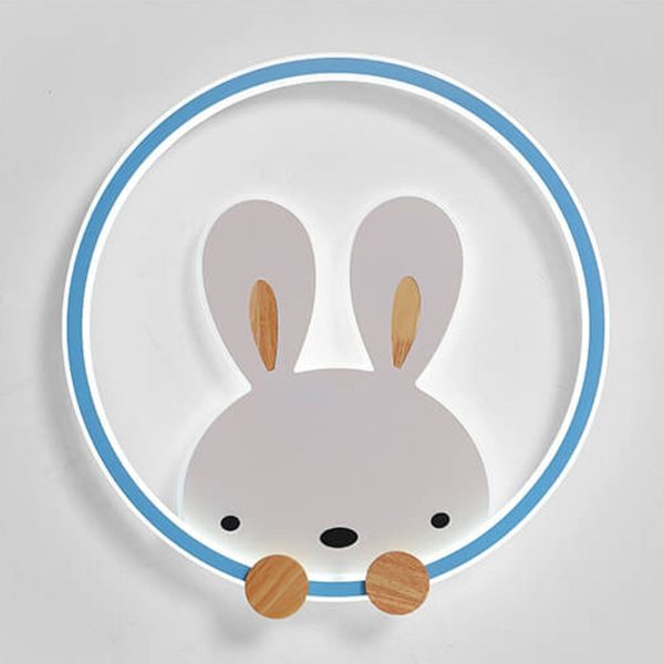 Childlike Modern Simple Cartoon Rabbit Design LED Flush Mount Light - Image 2