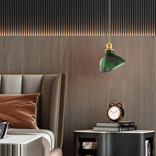 Creative Personality LED Copper Glass Green Retro Nordic Pendant Lights - Image 2