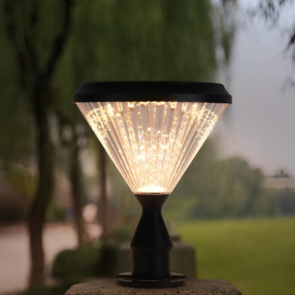 Round Waterproof Light Control LED Black Modern Solar Outdoor Lights - Image 7