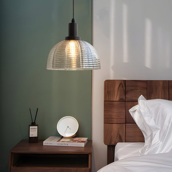 9.44 In. Vintage 1-Light Glass Dome Pendant Light - Image 4