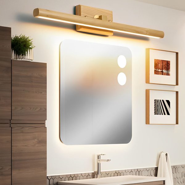 15''/23''/35'' Bathroom Vanity Light with Rotatable Wood LED Fixture - Image 3