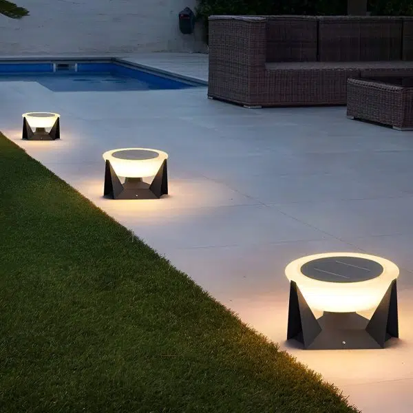 Waterproof LED Gray Modern Outdoor Solar Deck Post Lights Pillar Light - Image 5
